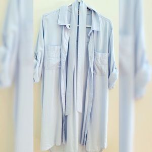Cloth&Stone Tencel shirt dress w/tabbed sleeves